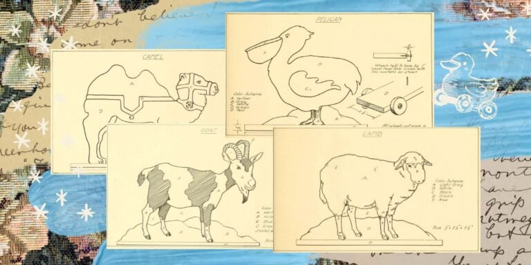 11 Old-Fashioned Wooden Animal Toy Patterns from 1922